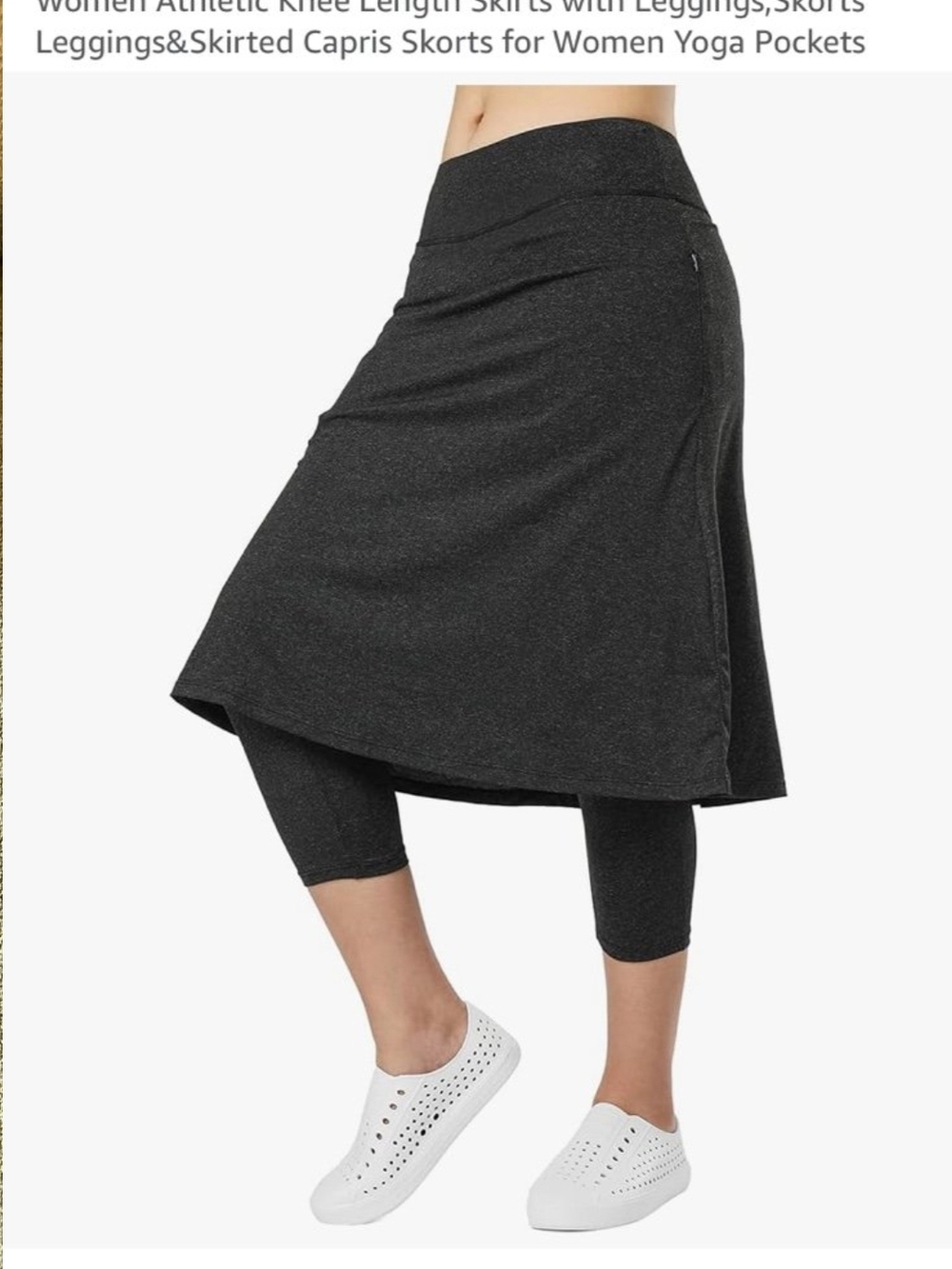 Women's Heathered Gray Skirt with Attached Leggings - Picture 7 of 7